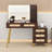 Vintage Dressing Table with Lighted Mirror, Rattan Design Drawers & Storage Shelf-1706033390