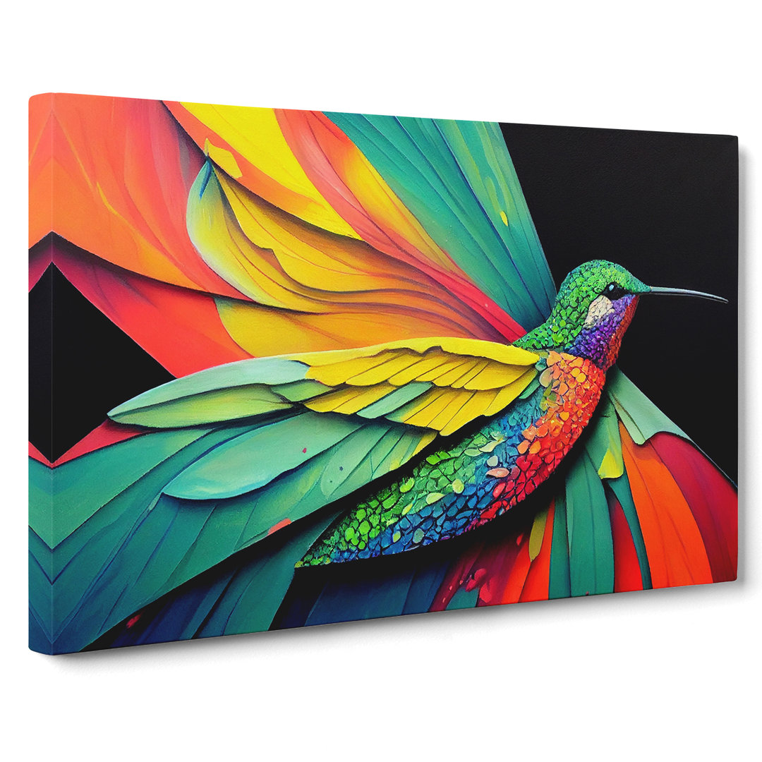 XXX-H1022-WF-4789X Hummingbird In Colour Vol.3 Abstract - Wrapped Canvas Print