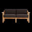 Haven Teak Outdoor Loveseat with Sunbrella Cushions and Wooden Armrest-1123305351