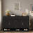 Farmhouse Sideboard With 3 Drawers, 4 Doors, Adjustable Shelf And Open Storage Compartments-986748922