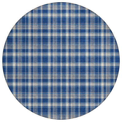 Washable Plaid Indoor / Outdoor Rug