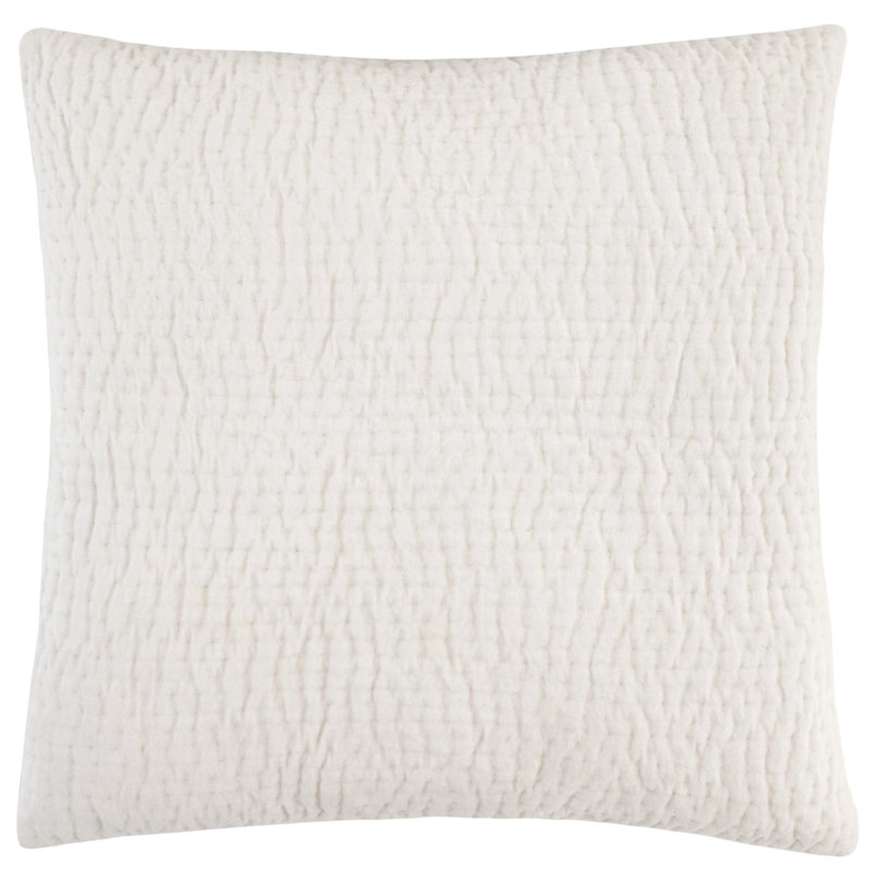 Viola Velvet Quilted Sham, Euro, Ivory