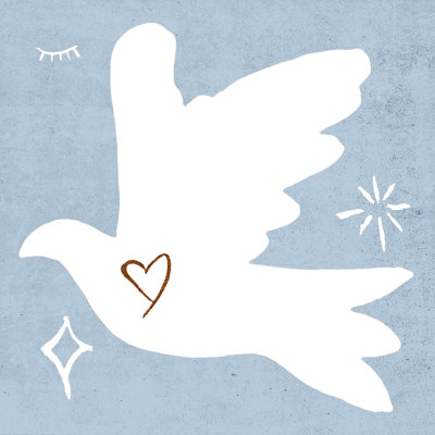 " White Dove I " Painting Print