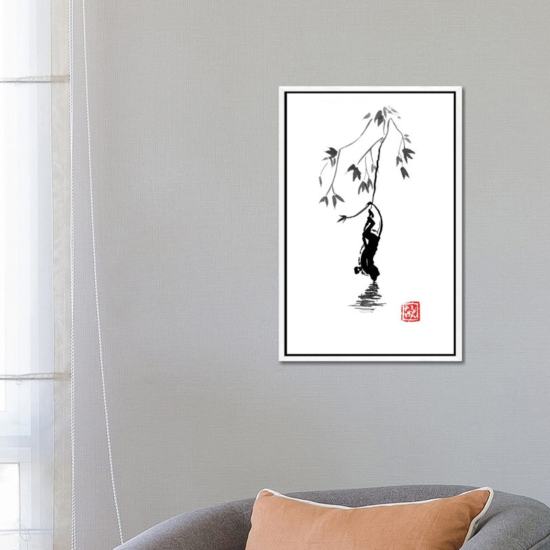 Drinking Monkey by Péchane - Print on Canvas, White Framed, 66.04 cm H x 45.72 cm W