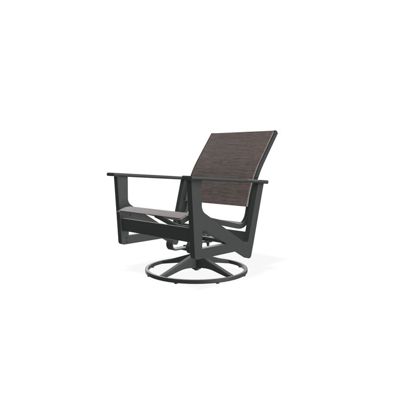Wexler Swivel Outdoor Lounge Chair, Graphite, Destiny Steel