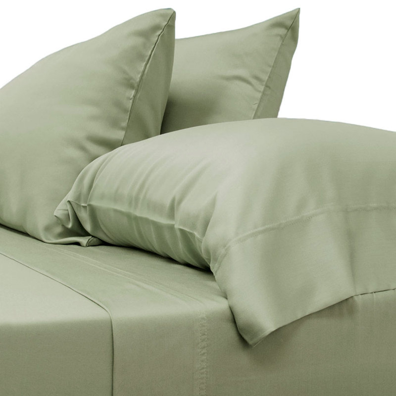 Rayon Twill - Set of 2, Standard Pillow: 20" x 26", Sage