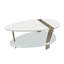 Table basse moderne 36 pouces, forme elliptique ovale, bois de manguier avec laiton antique