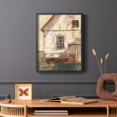 Sunlit Barn II, reproduction encadrée - bois massif