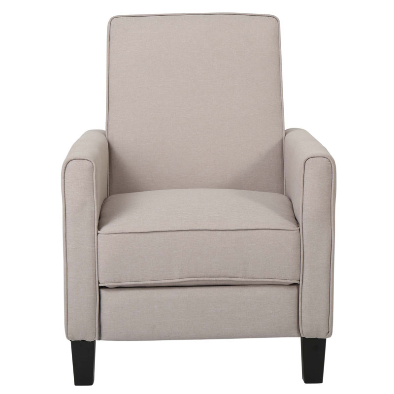 Push Back Manual Recliner Chair, Beige