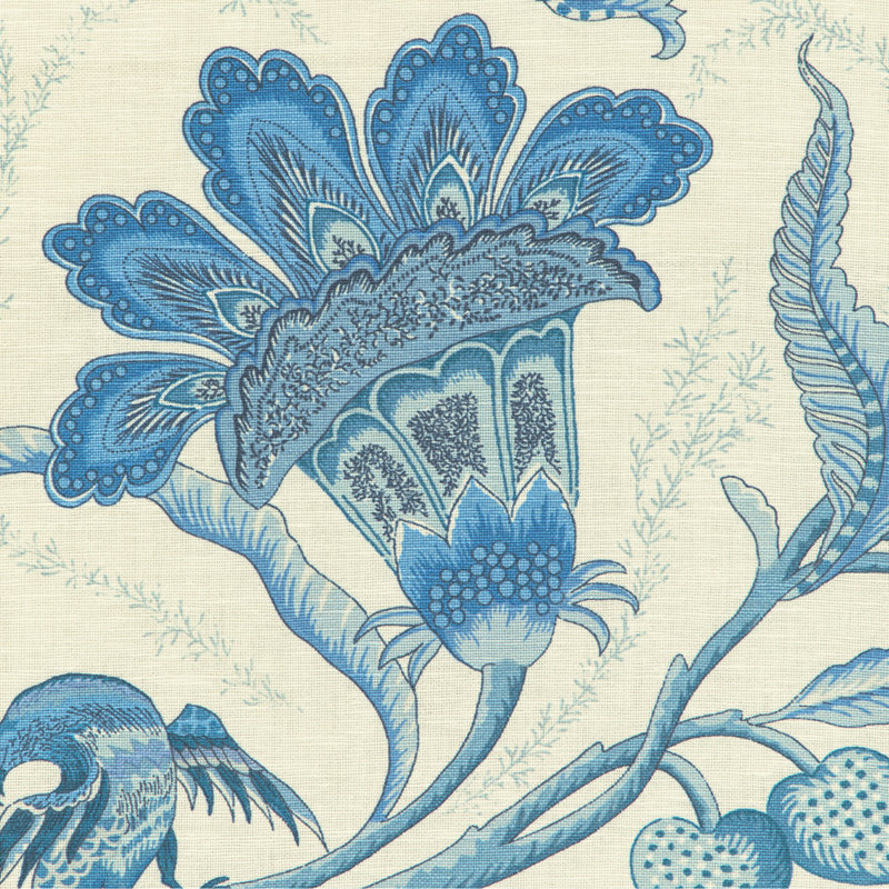 Louverne Print Fabric, Blue