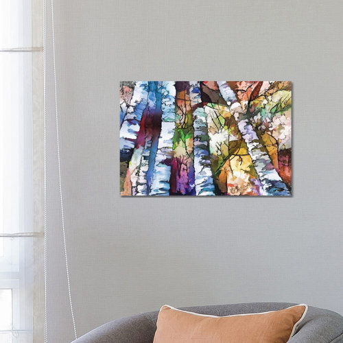 Union Rustic White Aspen Birch Trees - Wrapped Canvas Painting ...