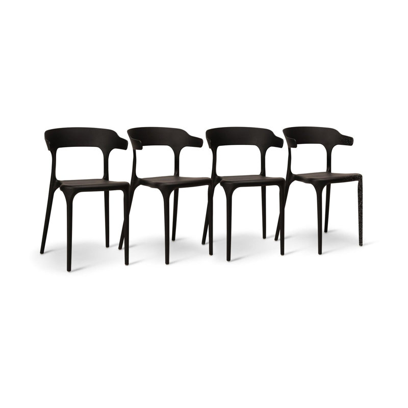 Venlo 45cm H Full Back Stacking Side Chair, Black