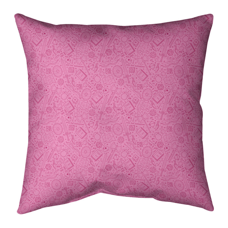 Housse de coussin décoratif carré Katelyn Elizabeth, H 20 po x l 20 po, Pas de bourre, Rose