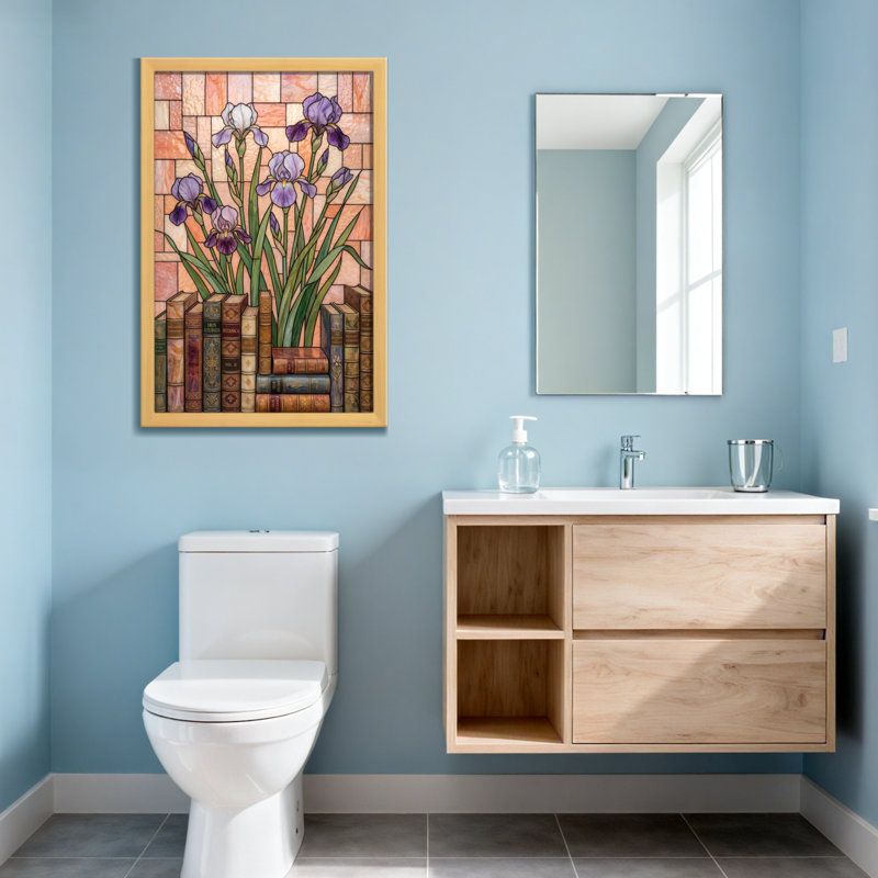 Plantes et fleurs, fleurs d'iris, impression d'art mural brique, H 20 po x l 30 po, Toile tendue, Ne s’applique pas