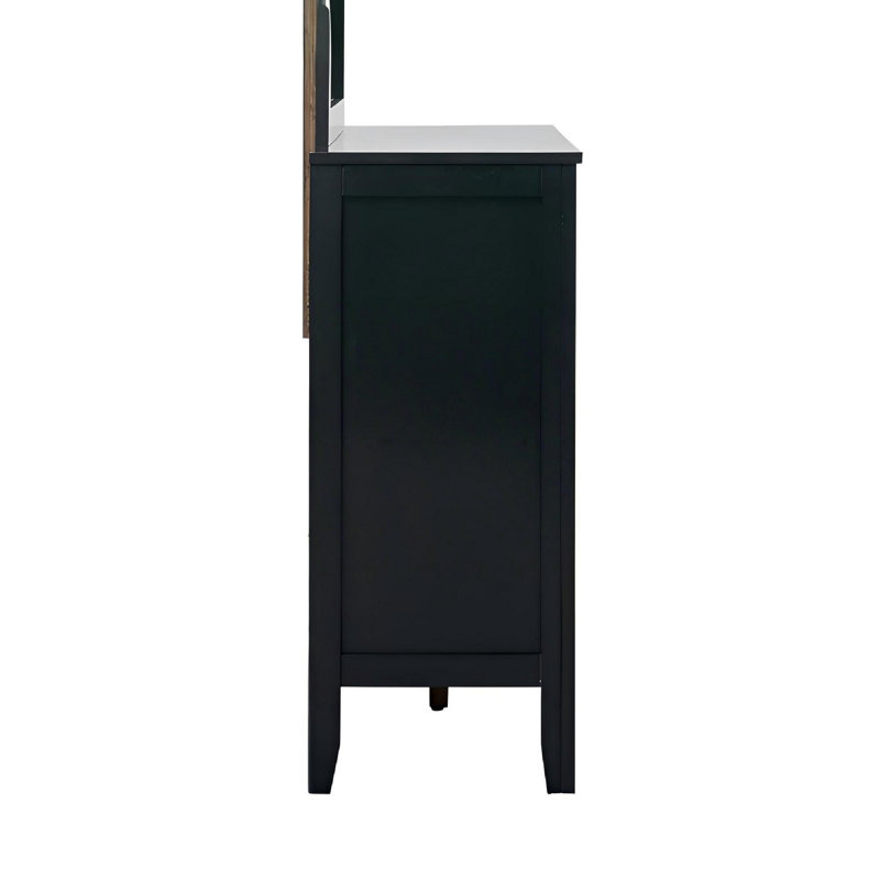 Commode 6 tiroirs Woonden, Noir
