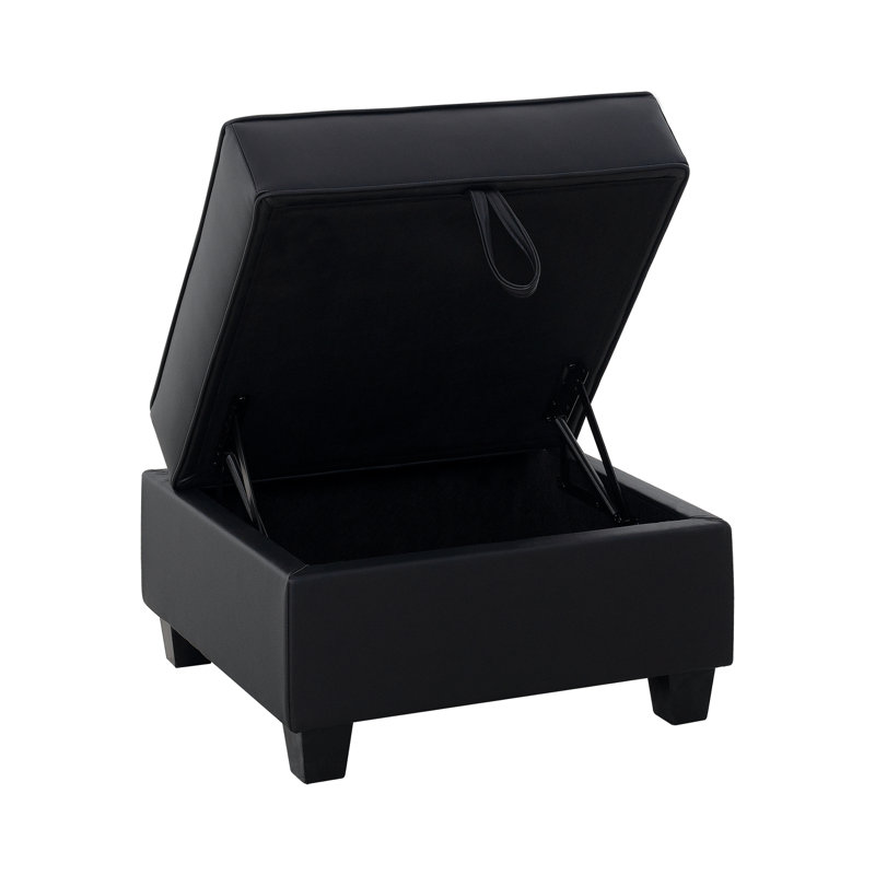 Fauteuil club avec accoudoirs en cuir Gilburt, Similicuir noir