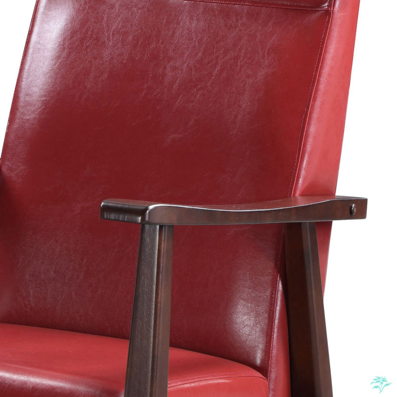 Chaise berçante rouge et espresso