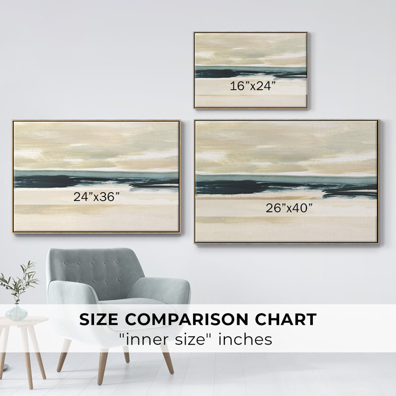 «Sand and Sea I», reproduction d'art sur toile, Naturel, H 25 po x l 37 po x P 2 po