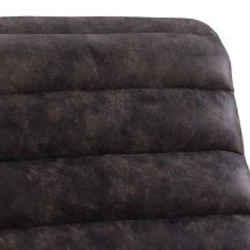 Fauteuil inclinable électrique avec revêtement en cuir et capitonnage vertical, gris