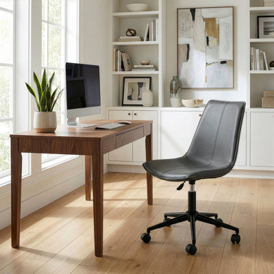 Chaise de bureau pivotante en acier inoxydable l 19 po Alivia