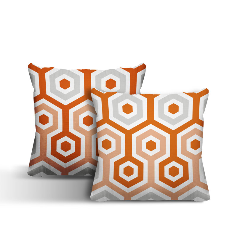  Coussin intérieur / extérieur, L 19 po x H 19 po, Orange