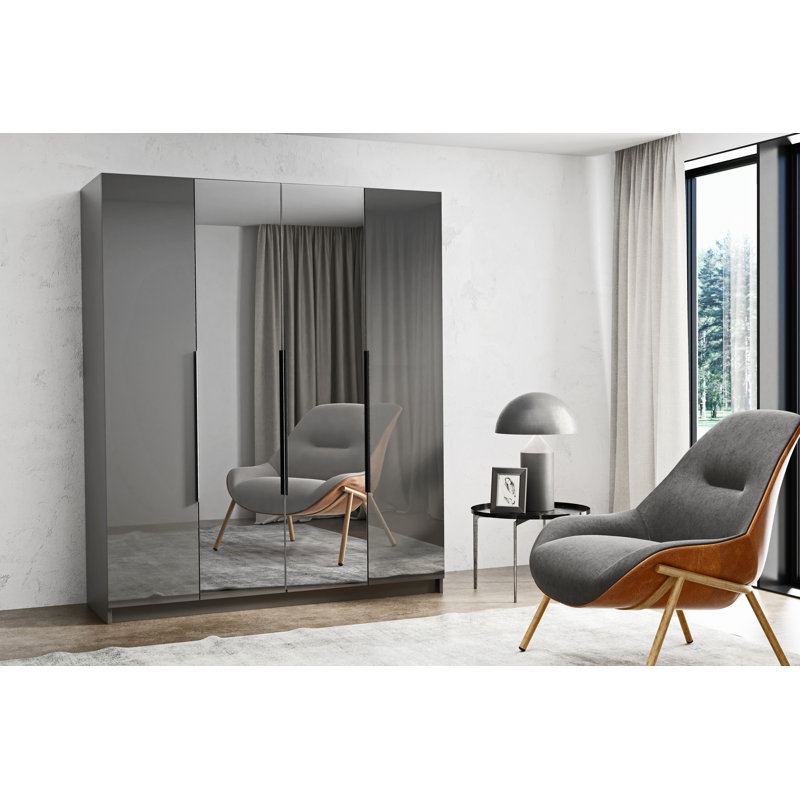 Armoire Macheal, H 85 po x l 71 po x P 24 po, GRAY