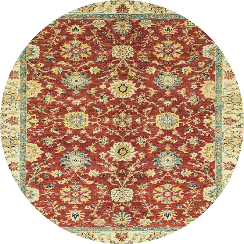 Tapis multicolore à motif abstrait Abd-Allah, Rond 7 pi