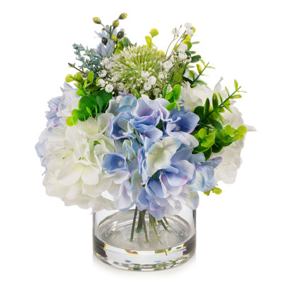Silk Hydrangea Arrangement in Vase