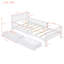 Lit plateforme simple en bois avec garde-corps et deux tiroirs de rangement-169029991-169029988