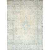 High-Quality Hand-Knotted Rose And Light Blue Area Rug