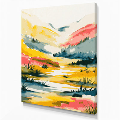 «Watercolor Landscape 10», art mural sur toile beige