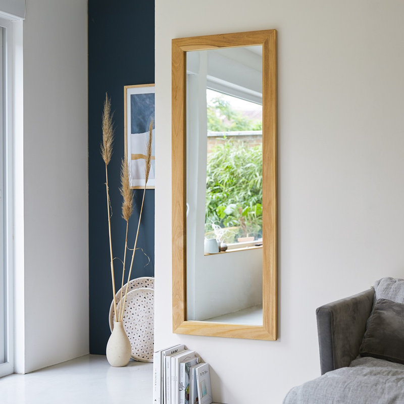 Tona Rectangle Solid Wood Mirror, 23.62" x 62.99"