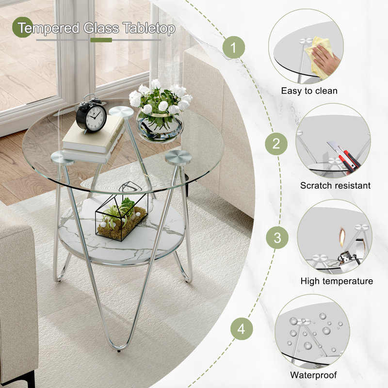 Table de bout Laliyah, Argent