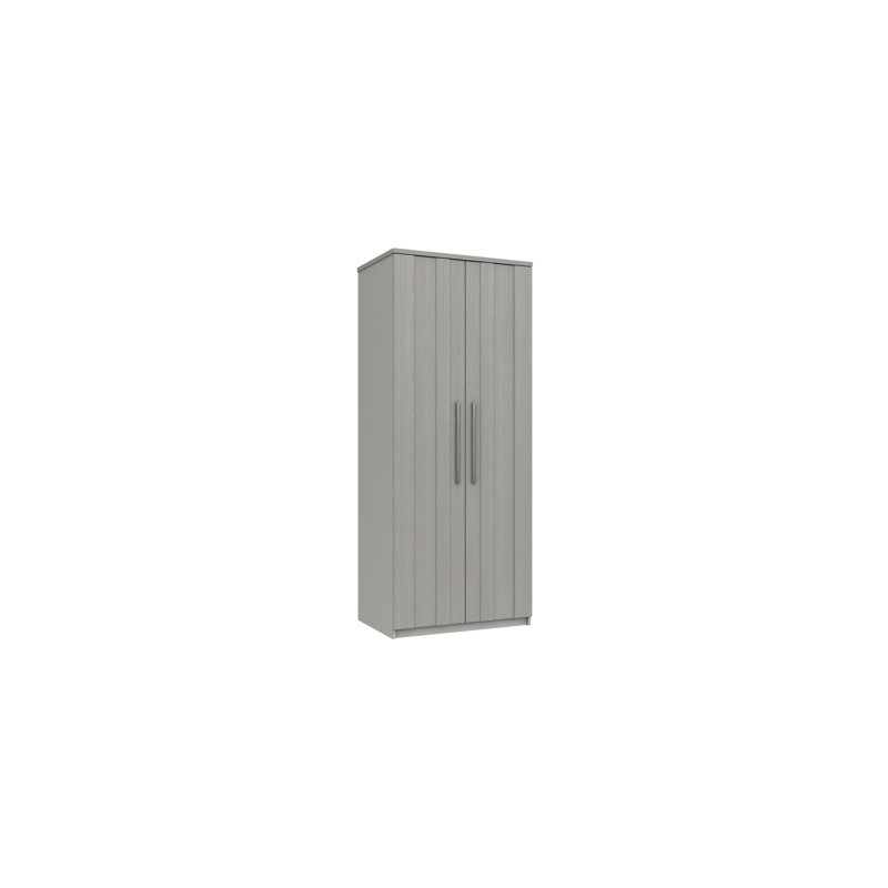 Mcginley 2 Door Manufactured Wood Wardrobe, Light Grey