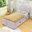Lit tapissier simple en velours avec lit gigogne et tête de lit Eccleshall-106942835-106942833