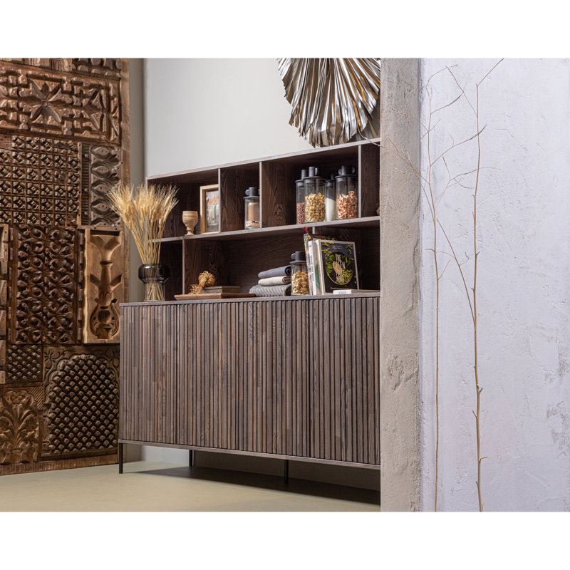200 cm W Display Cabinet, Ash Espresso