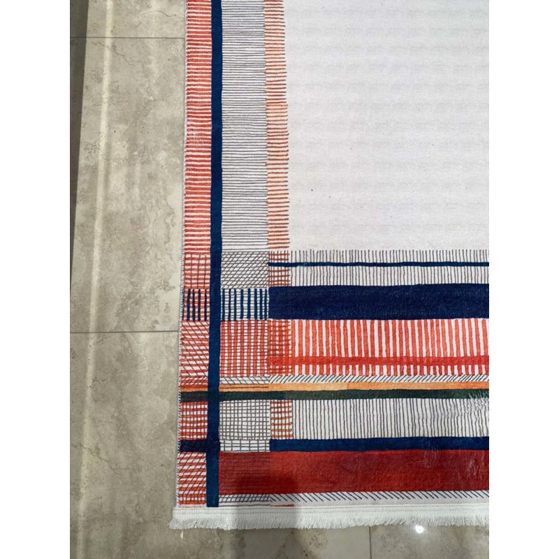 Tapis en coton avec envers antidérapant Lanney, Rectangle 3 pi 3 po x 5 pi 11 po