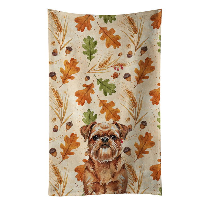 Serviette de cuisine tricolore Sheltie, Red Brussels Griffon
