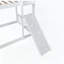 Lit superposé simple au-dessus d'un lit simple avec rampe d'escalade et conception de maisonnette