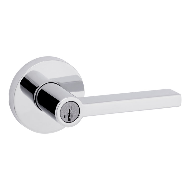 Halifax Keyed Storeroom Lever featuring SmartKey Security, Polished Chrome