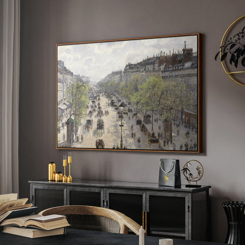 Paysage rétro - DVD II, H 17 po x l 25 po x P 2 po, Toile encadrée noyer flottant