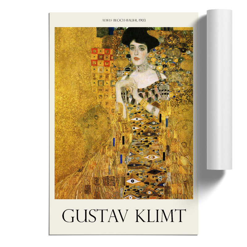 Adele Bloch Bauer by Gustav Klimt - No Frame Painting, 42cm H x 30cm W x 0.1cm D
