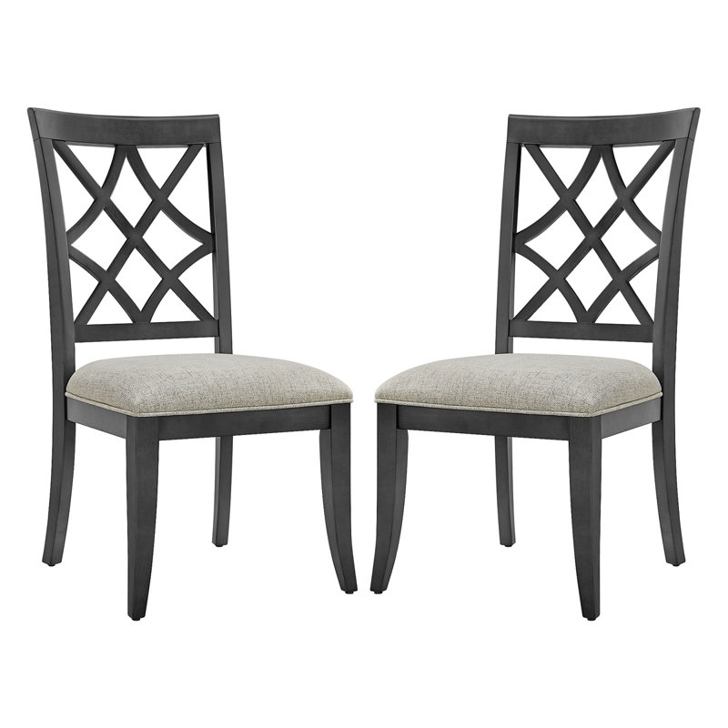 Ensemble de 2 chaises de salle à manger rembourrées à cadre en bois avec chaises rétro de style Mid-Century pour le salon et le restaurant
