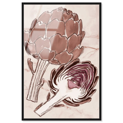 Thistle Buds II Framed Canvas Print Vintage Floral Art by Art Remedy, Black Frame, 10 x 15