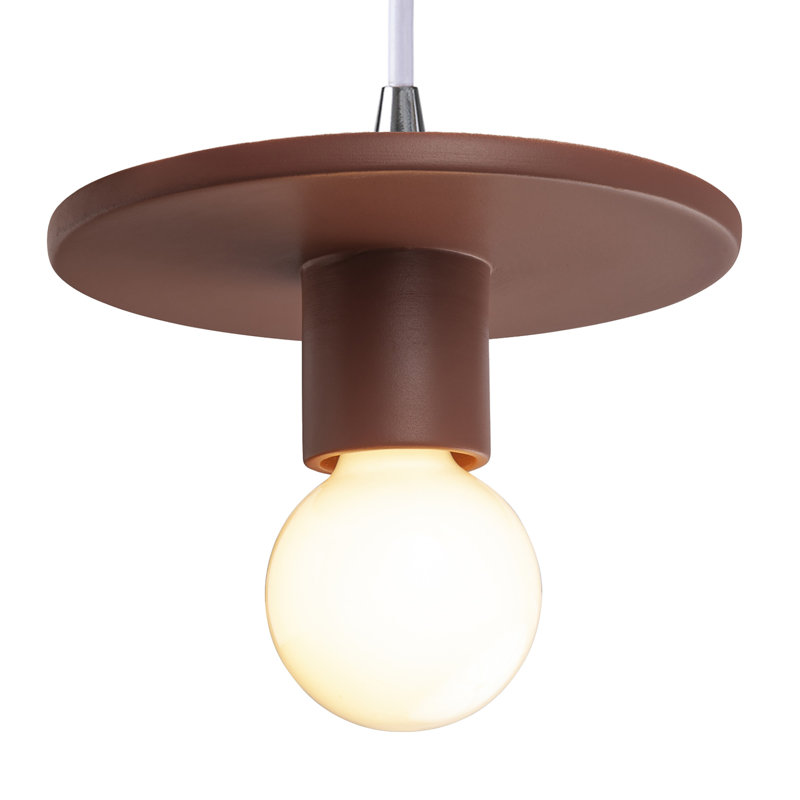 Luminaire suspendu à 1 lumière Leni, Argile Canyon, Chrome poli