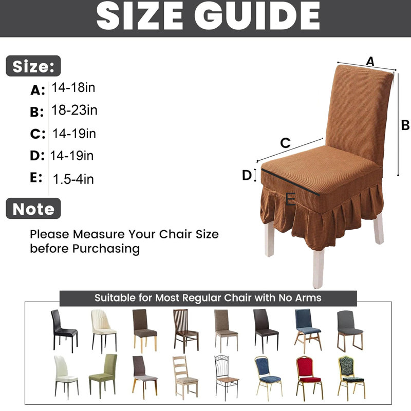 2 housses extensibles de chaise de salle à manger Parsons avec jupe à volants, housses élastiques pour chaises à haut dossier, protection en tissu infroissable pour la salle à manger, le restaurant et le banquet