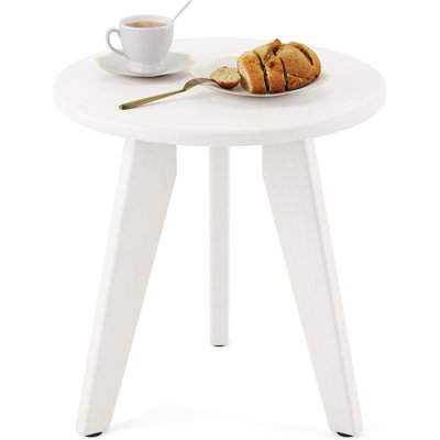 Table d'appoint d'extérieur, table d'extérieur en PEHD, petite table d'appoint ronde résistante aux intempéries, tables d'appoint d'extérieur pour patio, porche, terrasse, table de bout pour support à plante, salon, chambre à coucher,