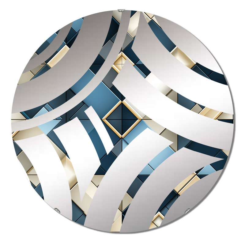 Miroir décoratif à motif de mosaïques bleu éthéré, 23,6 po x 23,6 po