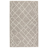 Wool Geometric Area Rug in Gray