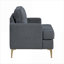 Fauteuil d'appoint moderne en chenille gris avec pieds en métal doré brossé, capacité de poids de 300 lb-1265827683